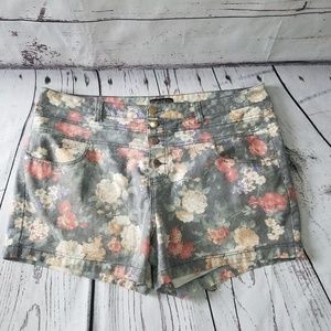 Flower print Jean shorts